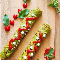 A picture of Spinach and Millets Chilla/ Palakache Dhirde.