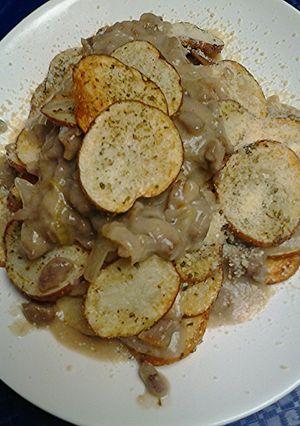 A picture of Irish inspired nachos.