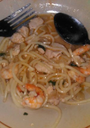 Foto resep Spaghetti Ayam Udang