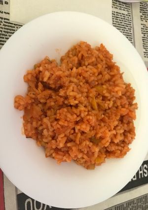 Una foto de Arroz blanco con pisto