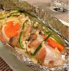 Baked Salmon and Vegetables in Foil A picture of Baked Salmon and Vegetables in Foil.