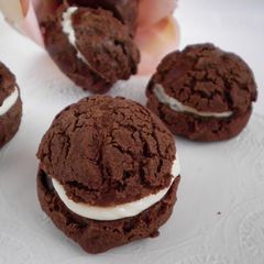 A picture of Bitter Sweet Cocoa Shortbread Cream Puffs.