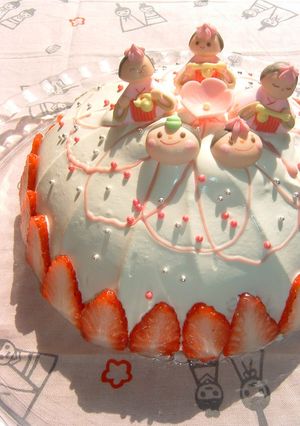 A picture of For Girls' Day Festival Hishimochi-style No-Bake Cheese Cake.