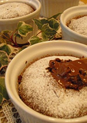 A picture of Molten Chocolate Cake for Valentine's Day.