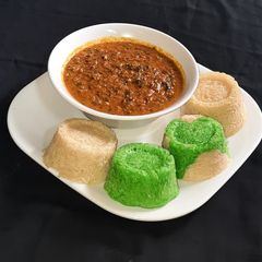 A picture of Alkubus with pumpkin soup.
