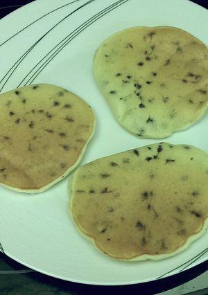A picture of Fluffy Chocolate Chip Pancakes.
