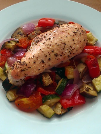 Easy Steps to Make Recipes Vickys Roast Chicken Ratatouille, GF DF EF SF NF the Perfect Delicious.