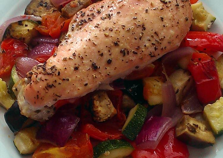 Recipe of Any-night-of-the-week Vickys Roast Chicken Ratatouille, GF DF EF SF NF