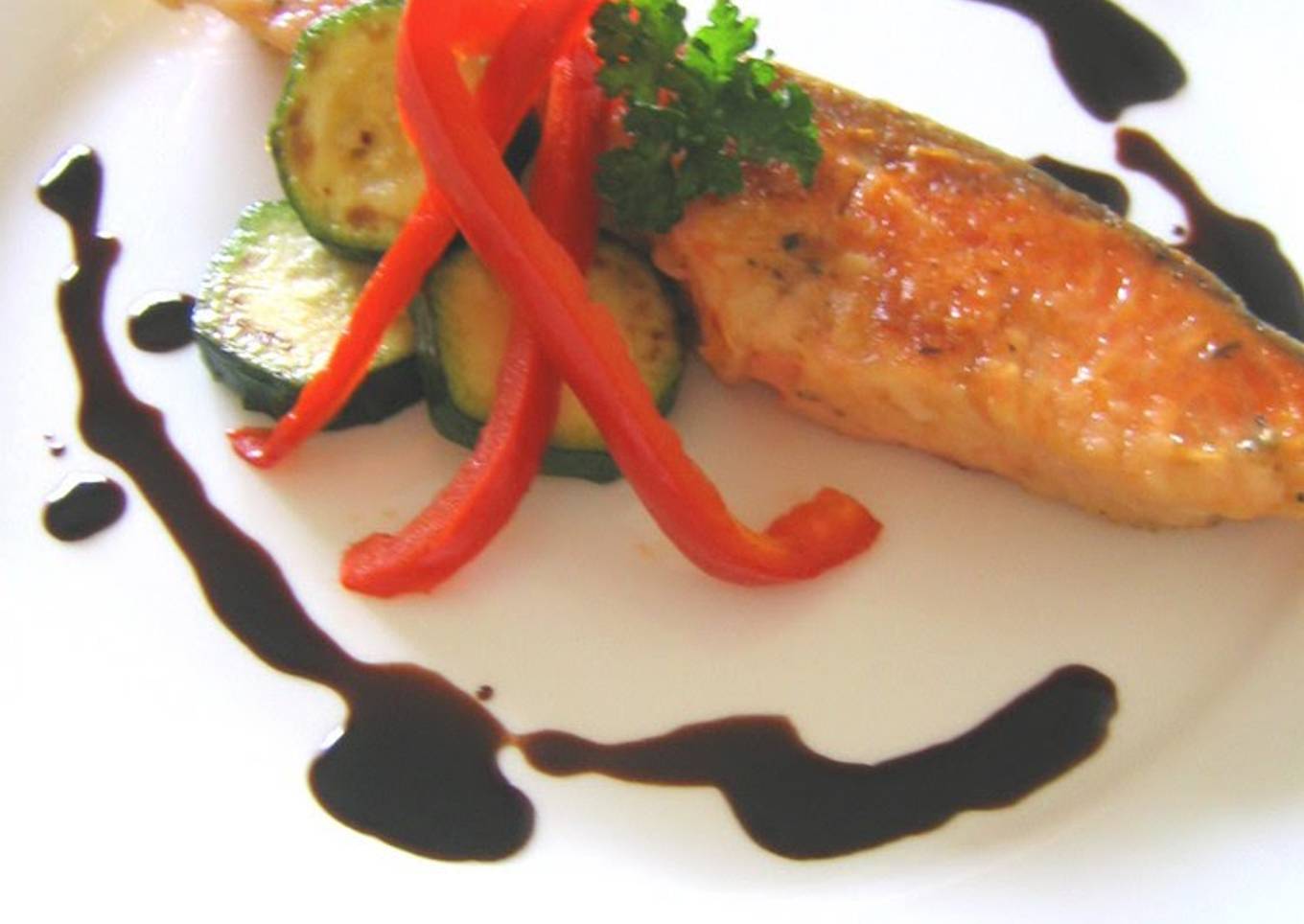 Salmon MeuniÃ¨re with Balsamic Sauce