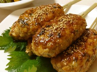 Izakaya Style At Home! Bamboo Shoot and Shiso Leaf Tsukune Patty Skewers