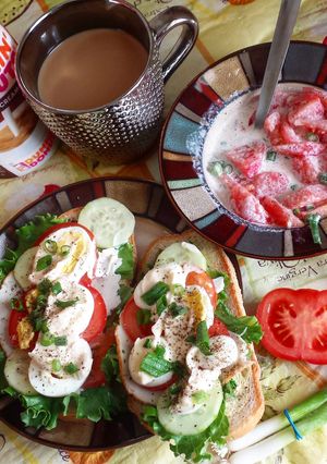 A picture of Polish breakfast on Sunday morning.
