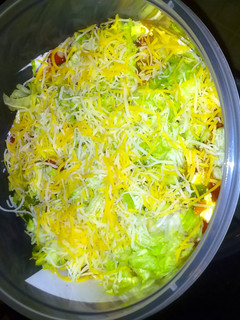 A picture of beanless 7 layer dip.