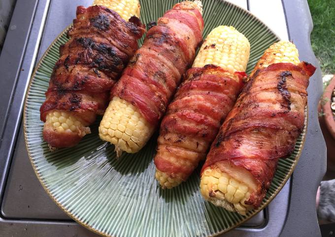 Steps to Prepare Favorite Bacon Wrapped Corn On The Cob