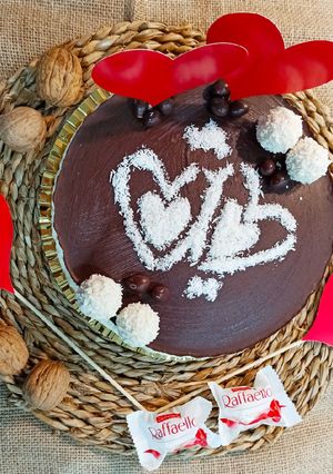 Una foto de Tarta helada de coco 🥥 con cobertura de chocolate🍫