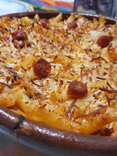 Una foto de Macarrones al horno con chistorra