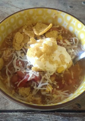 A picture of Chastain's taco soup.