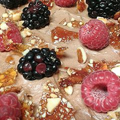 A picture of Berries, chocolate and almonds trifle.