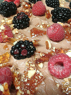 A picture of Berries, chocolate and almonds trifle.