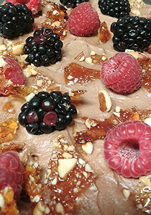 A picture of Berries, chocolate and almonds trifle.
