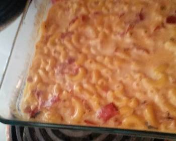 Popular Cuisine Cheesy macaroni with fire roasted tomatoes Delicious