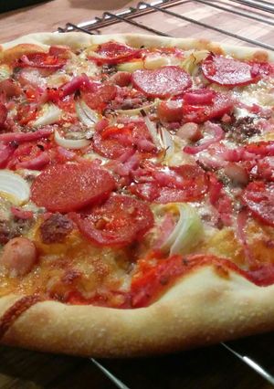 A picture of Pizza dough (with yeast).