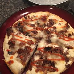 A picture of Philly Cheesesteak Pan Pizza.