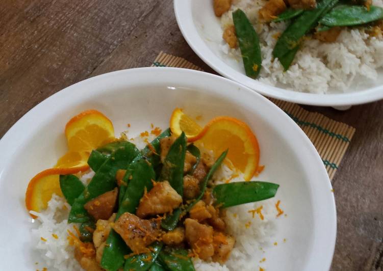 Recipe of Perfect Ginger - Orange Chicken with Snow Peas