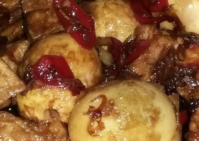 Langkah Mudah untuk Menyiapkan Telur Tahu Masak Kecap yang Lezat