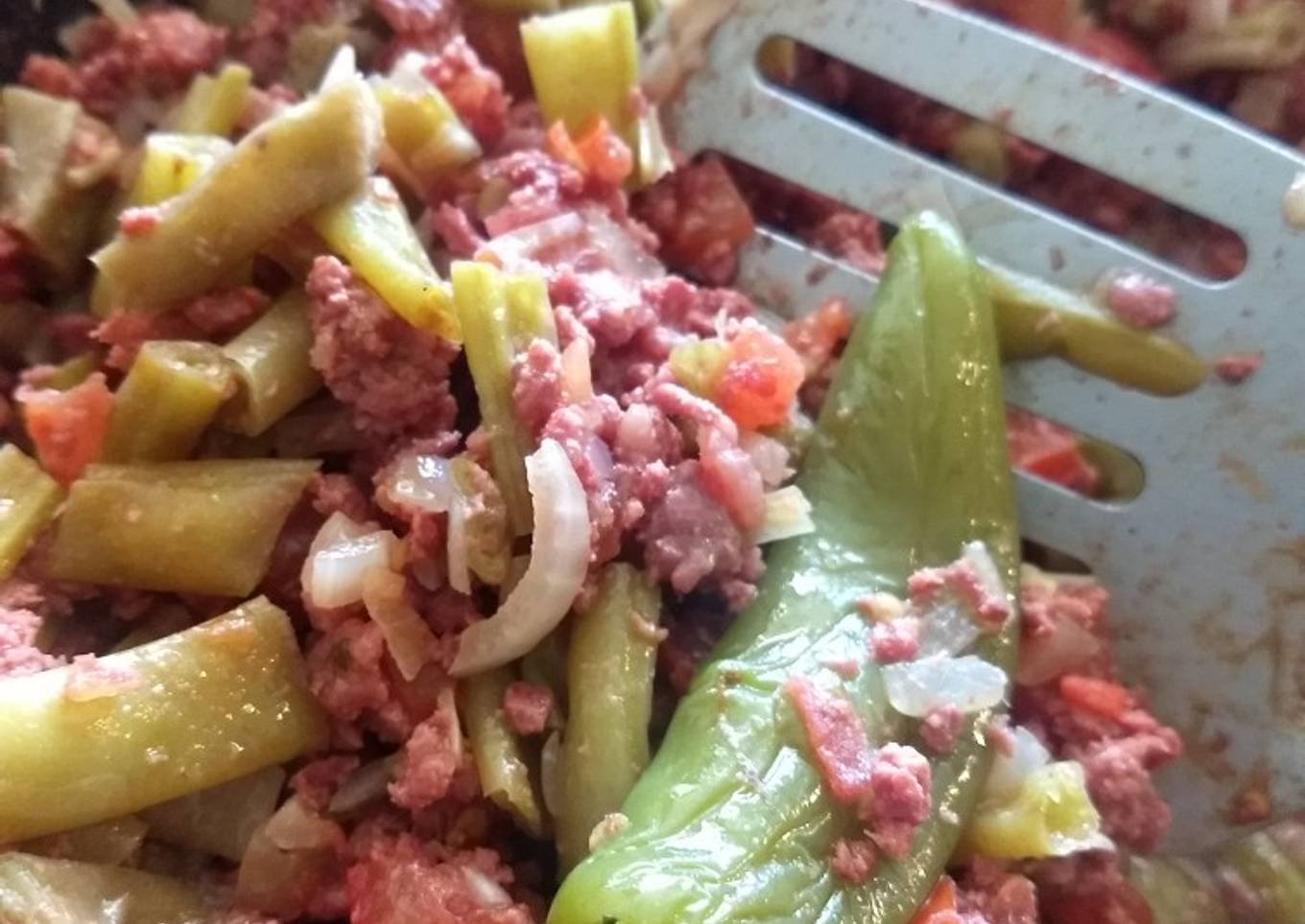 Carne Molida con ejotes a la mexicana