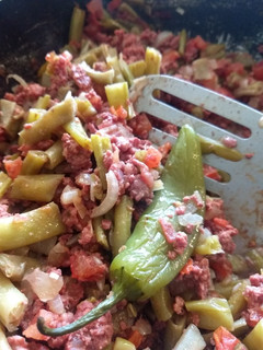 Una foto de Carne Molida con ejotes a la mexicana