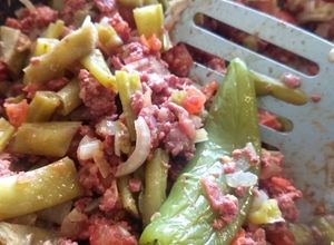 Una foto de Carne Molida con ejotes a la mexicana