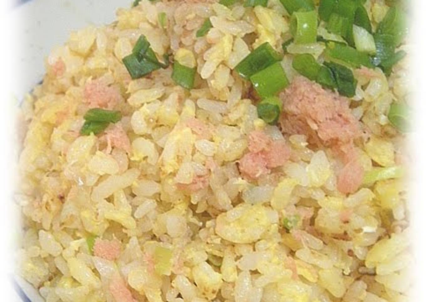 Salmon, Leek, and Green Onion Fried Rice