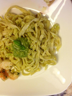 A picture of Homemade Pasta & Basil Pesto.