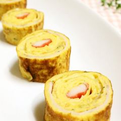 A picture of For Bentos: Crab Stick Tamagoyaki Flavored with Soup Stock and Mayonnaise.