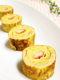 A picture of For Bentos: Crab Stick Tamagoyaki Flavored with Soup Stock and Mayonnaise.