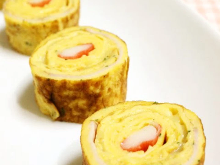 Recipe For Bentos: Crab Stick Tamagoyaki Flavored with Soup Stock and Mayonnaise the Can Spoil the Tongue Tasty