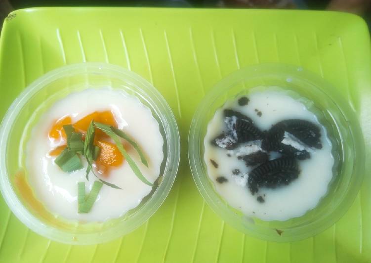 Puding mangga vanila dan coklat oreo