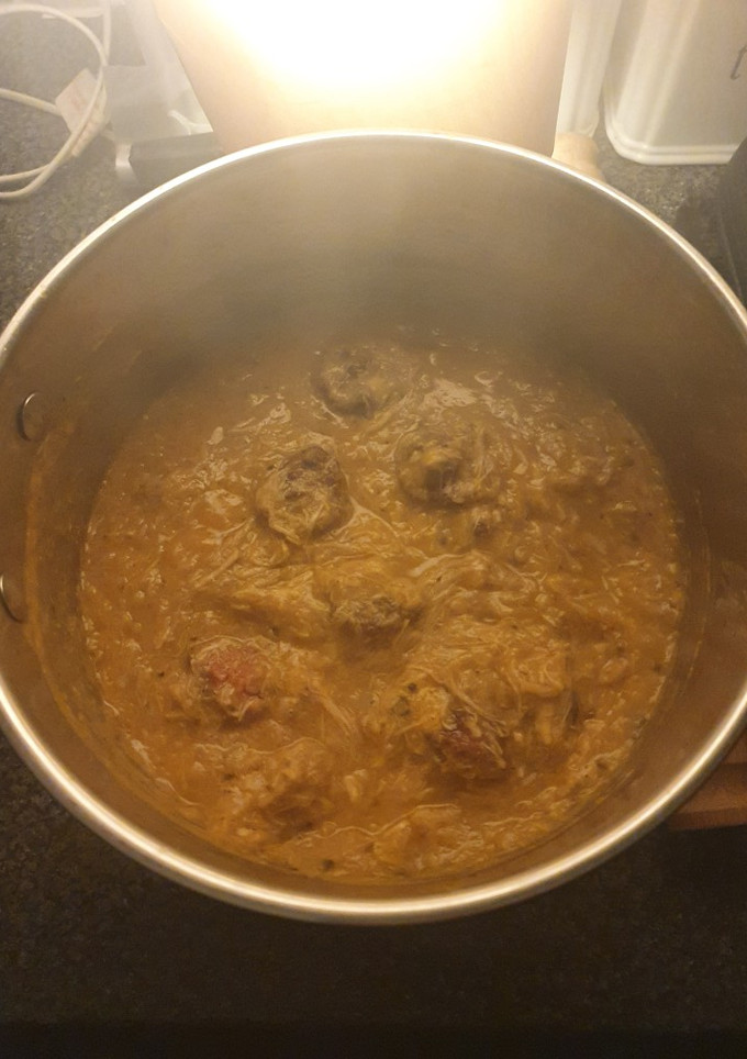 A picture of Leftovers for soup with Parsnip an Chorizo Sausage.