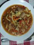 Cazuela con fideos caseros