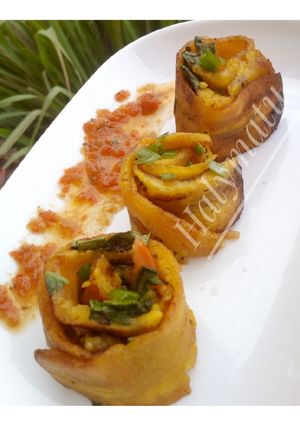 A picture of Plantain rolls.