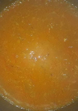 A picture of Chicken stock serving.