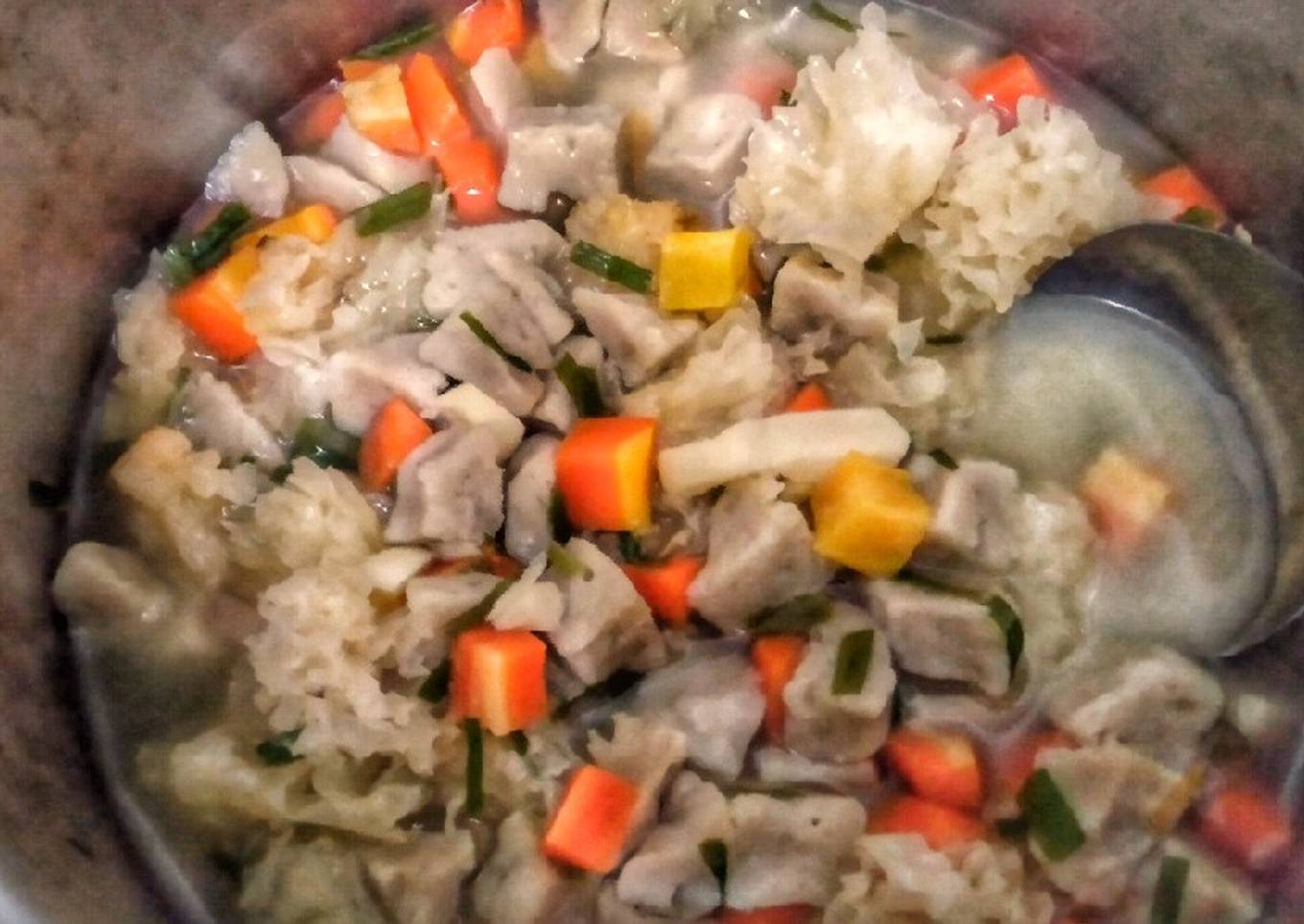 Carrots Clavaria Mushrooms and Fish Balls Soup