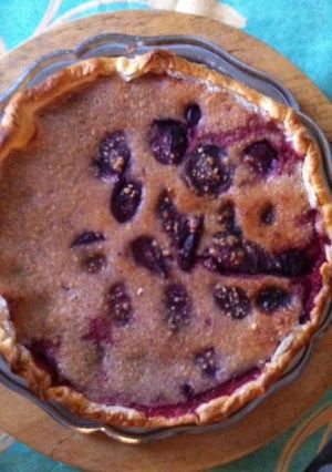 Une photo de Tarte aux pêches de vigne et amandes