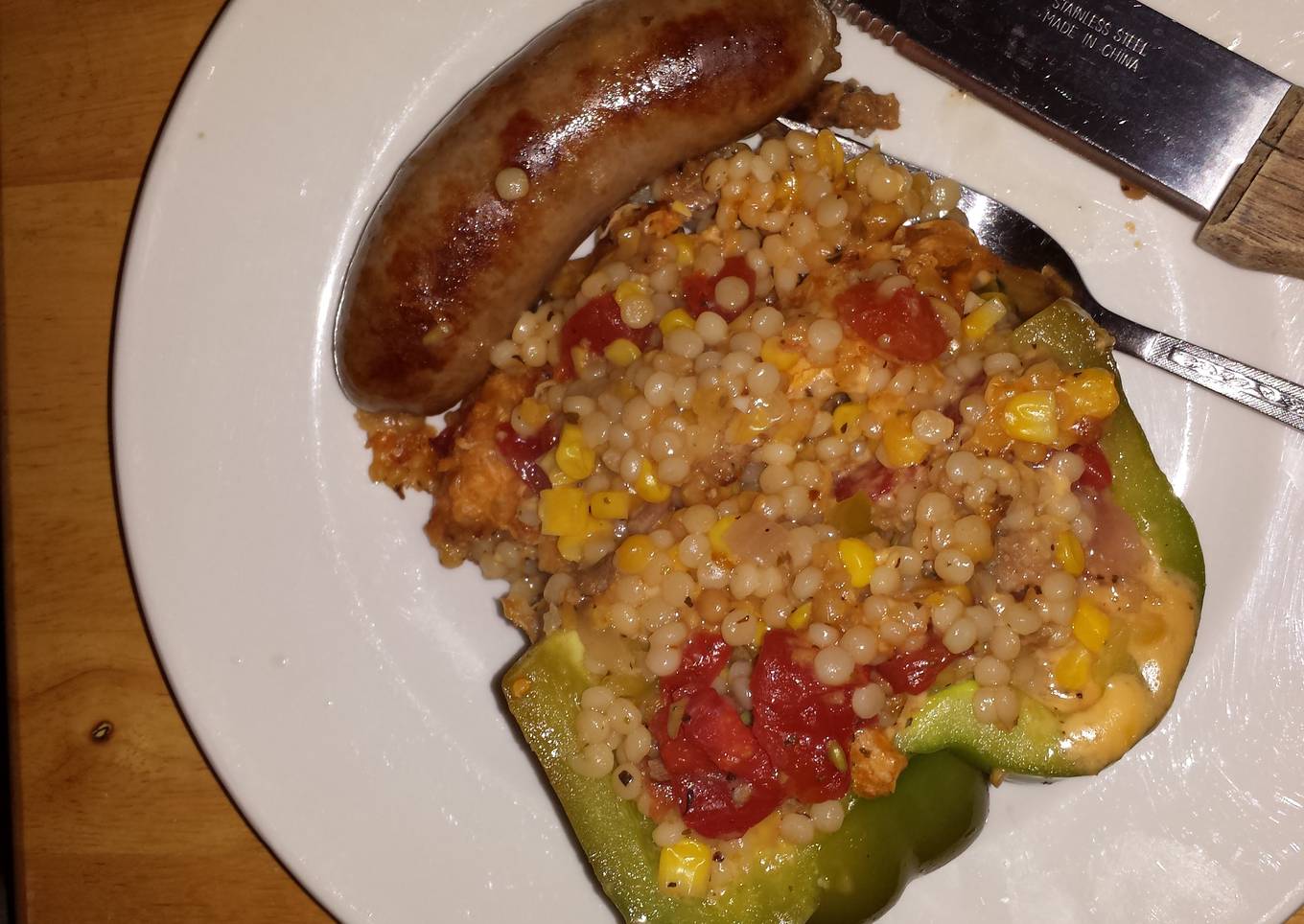 Couscous stuffed bell pepper