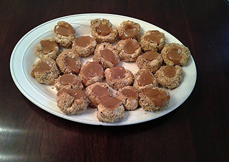 Recipe of Homemade Caramel-Nut Thumbprint Cookies