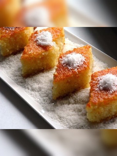 صورة لوصفة بسبوسة جوز الهند بدون سميد 😍
