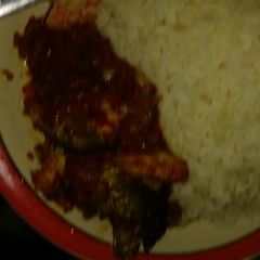 A picture of Panla stew served with white rice.