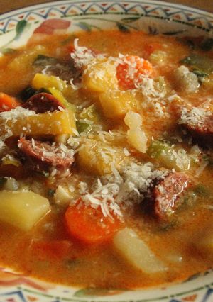 Una foto de Sopa santiamén derrapante