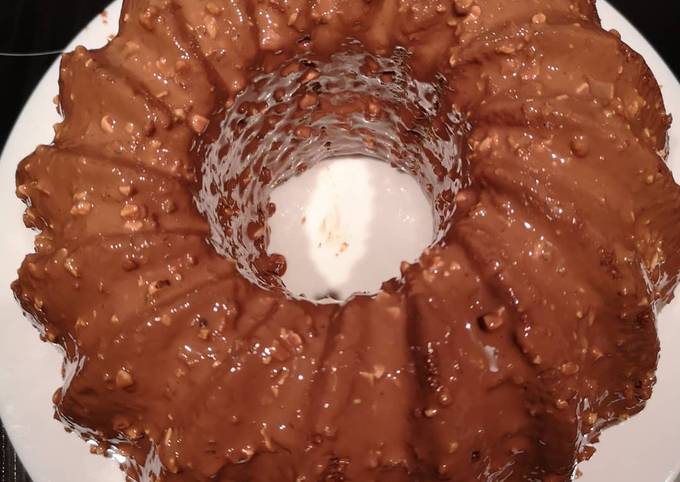 Moelleux vanille pépites chocolat glaçage rocher