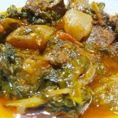 A picture of Shaljum palak gosht.